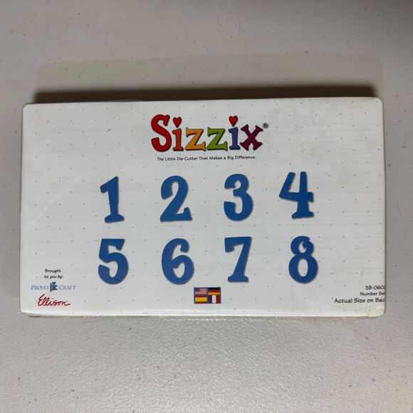 NWT Sizzix Little Die Cut Set 8 Number Cutter Teacher School Art Scrapbook Craft - Picture 1 of 9